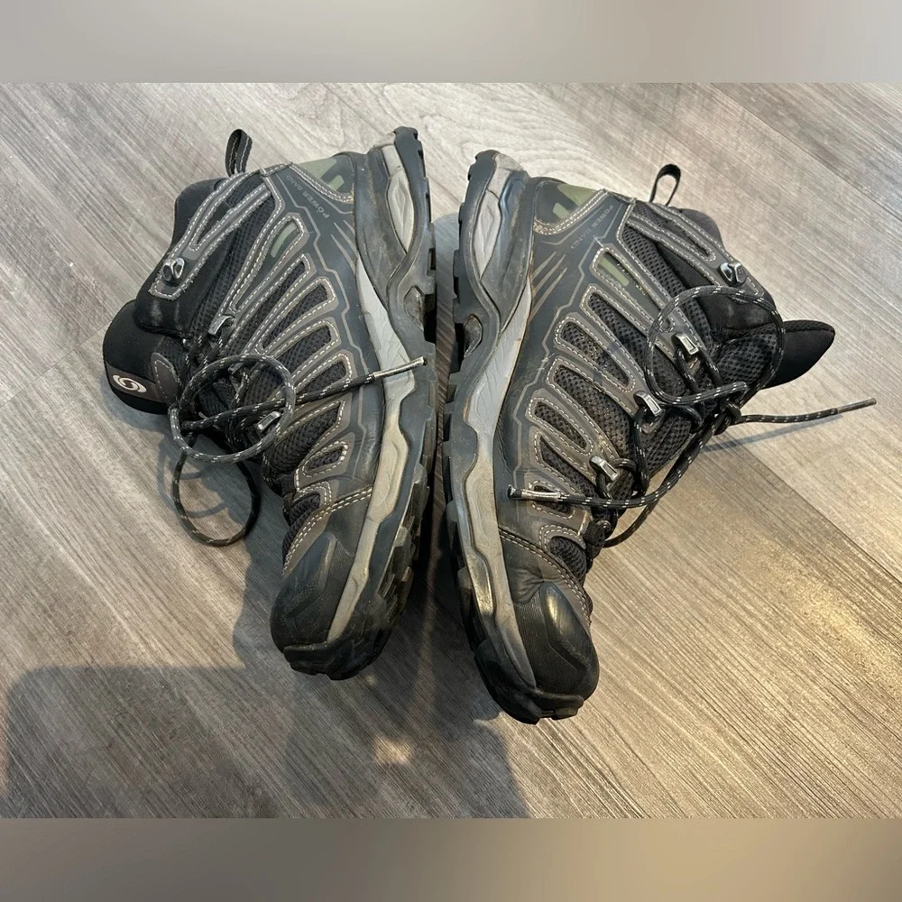 Men’s Salomon X Ultra 2 Mid GTX Hiking Boots Size 8 Black Trail Waterproof Shoes